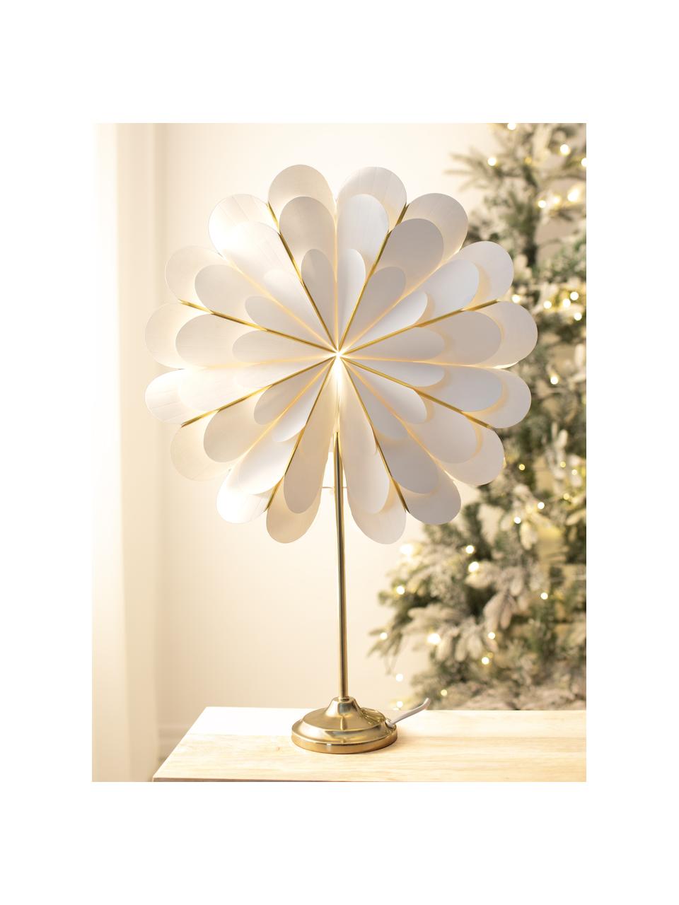 Étoile lumineuse Marigold, Blanc cassé, doré, larg. 45 x haut. 68 cm