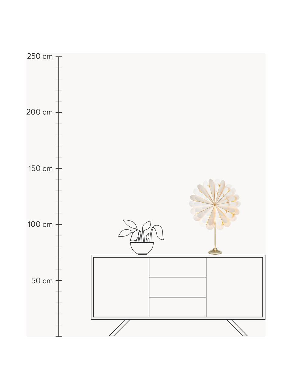 Stella luminosa Marigold, Struttura: metallo rivestito, Bianco latte, dorato, Larg. 45 x Alt. 68 cm