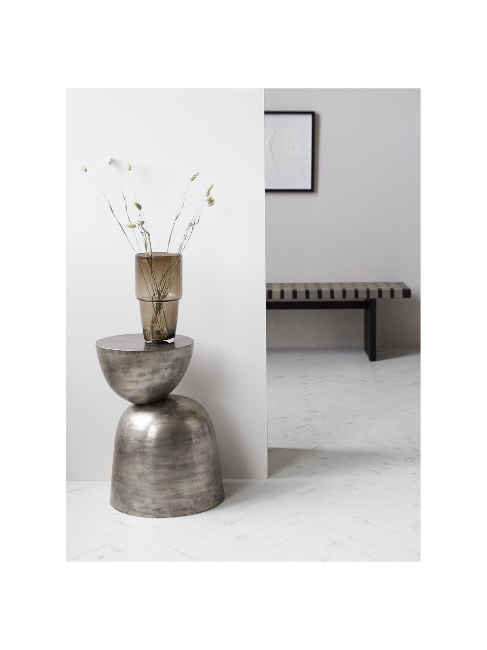 Table d'appoint en aluminium Heena, Aluminium, oxydé, Couleur argentée, Ø 40 x haut. 55 cm