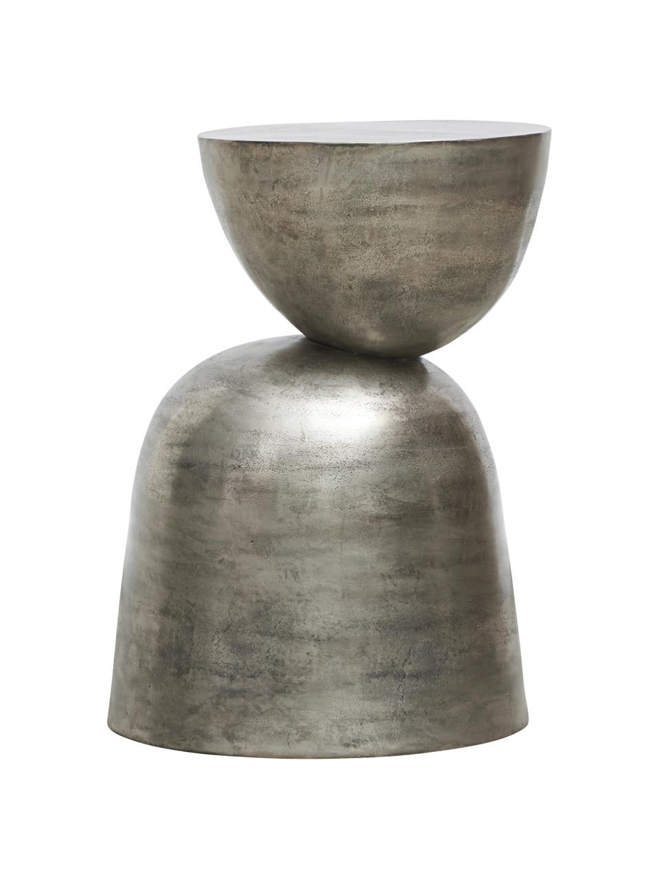 Mesa auxiliar de aluminio Heena, Aluminio oxidado, Plateado, Ø 40 x Al 55