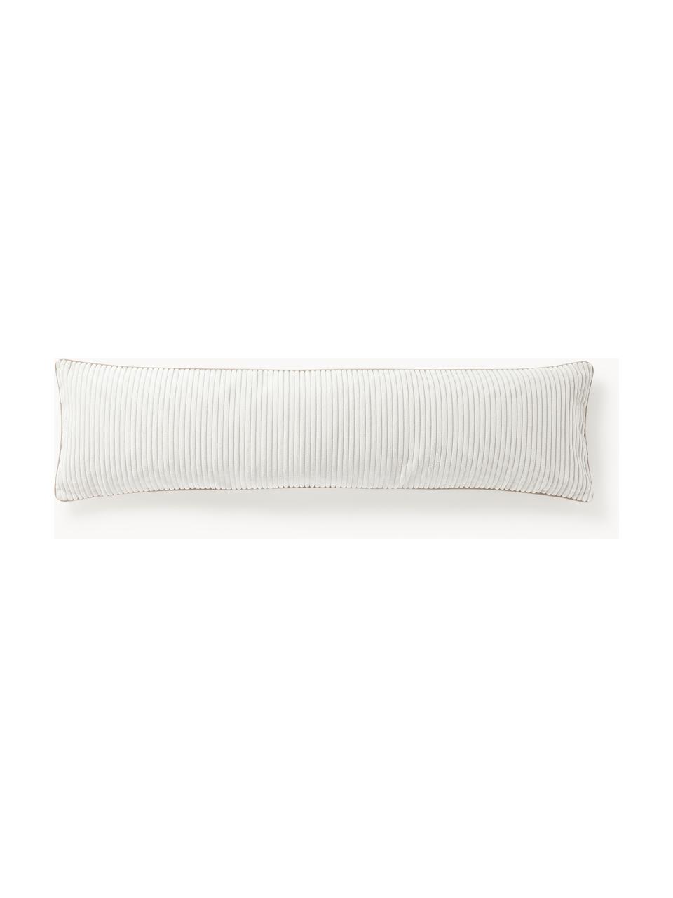 Cojín alargado de pana Kylen, Funda: pana (90% poliéster, 10% , Off White, beige claro, An 30 x L 115 cm