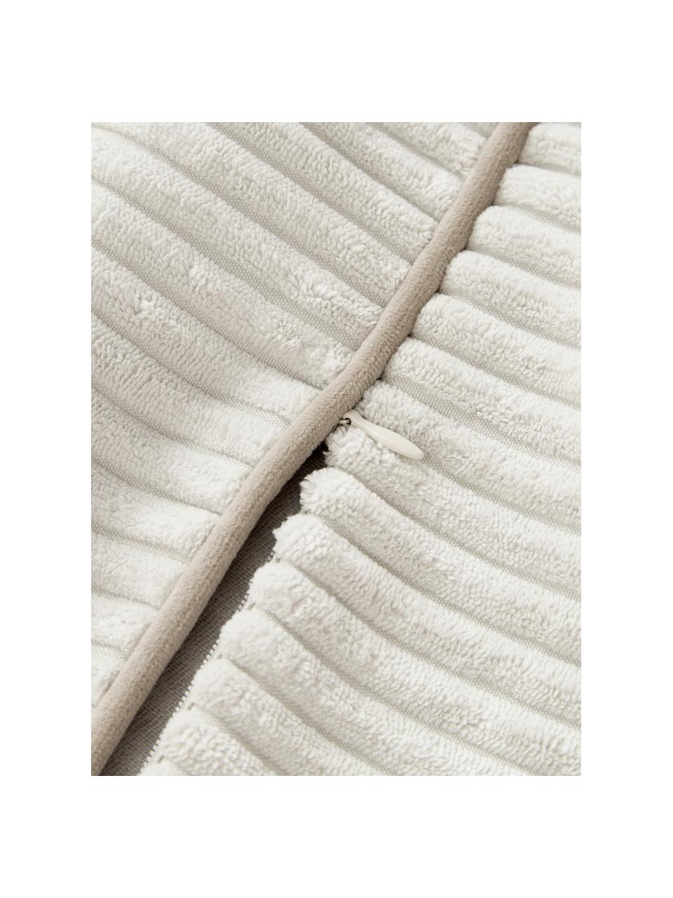 Coussin long en velours côtelé Kylen, Blanc cassé, beige clair, larg. 30 x long. 115 cm