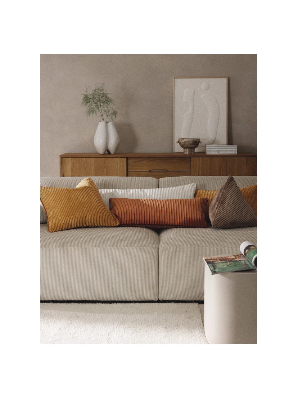 XL-Kissen Kylen aus Cord, Hülle: Cord (90 % Polyester, 10 , Off White, Hellbeige, B 30 x L 115 cm