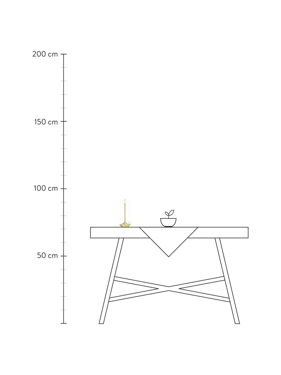 Lámpara de mesa pequeña LED regulable Wick, portátil y táctil, Pantalla: plástico, Latón, Ø 12 x Al 26 cm