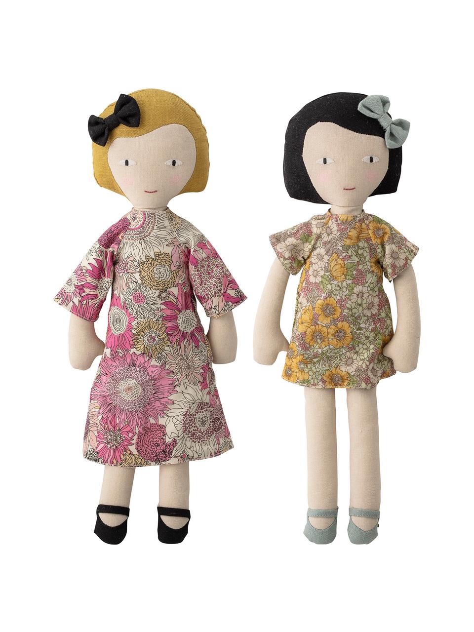 Súprava handrových bábik Girls, 2 diely, Viacfarebná, Š 10 x V 36 cm