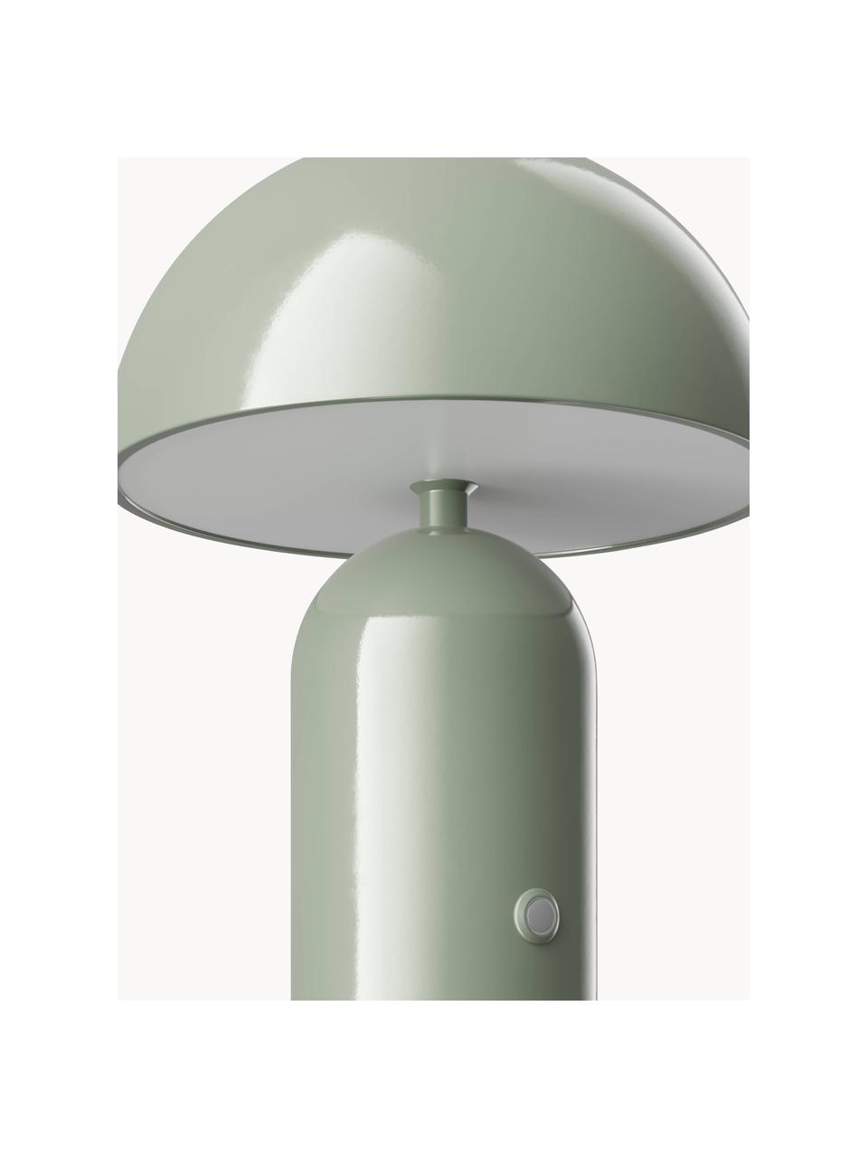 Malá přenosná stolní LED lampa Walter, Olivově zelená, Ø 19 cm, V 25 cm