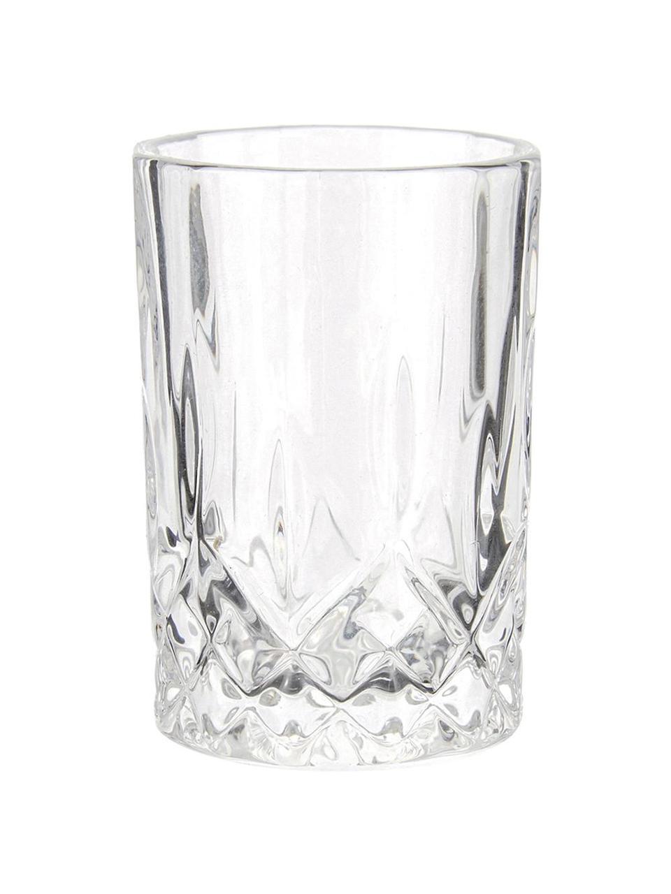 Borrelglaasjes Harvey met reliëf, 4 stuks, Glas, Transparant, Ø 4 x H 6 cm, 37 ml