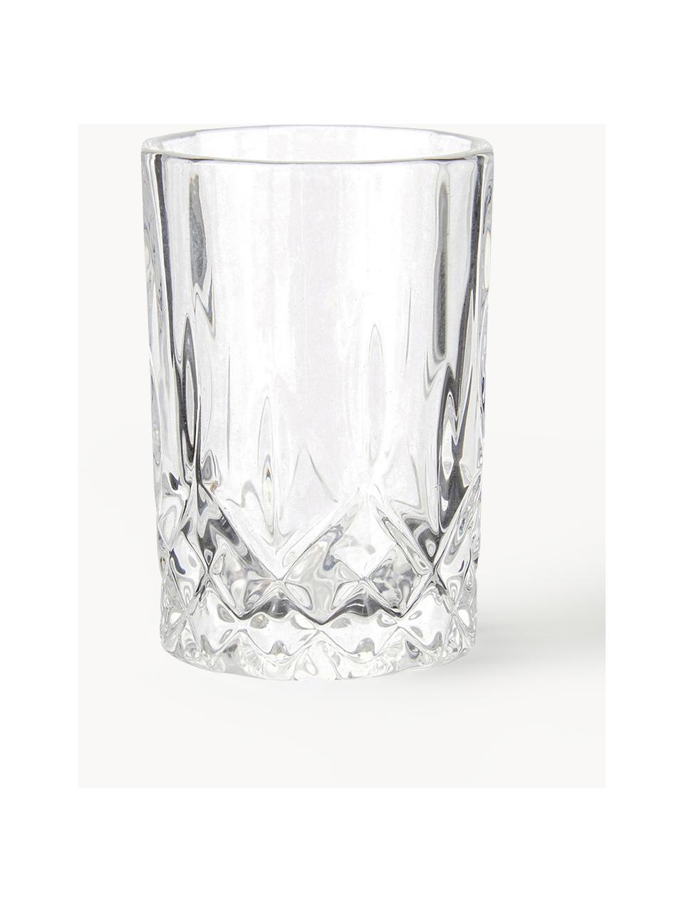 Borrelglaasjes Harvey met reliëf, 4 stuks, Glas, Transparant, Ø 4 x H 6 cm, 37 ml