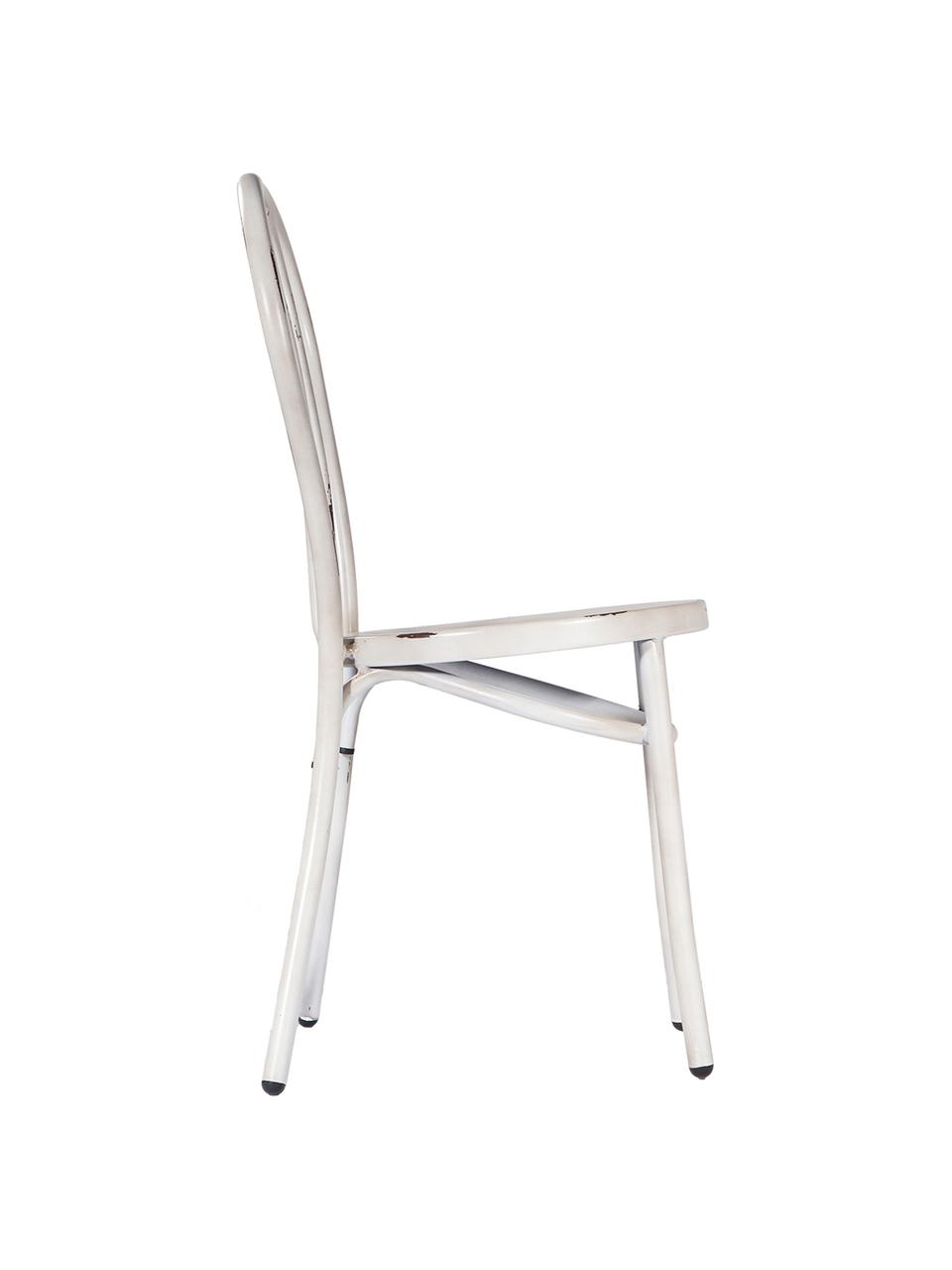 Silla Ninio, Acero, Blanco efecto vintage, An 40 x Al 87 cm