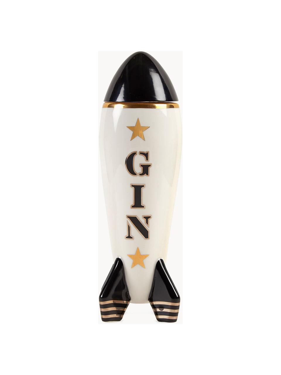 Dekantér Rocket, 670 ml, Porcelán s pravými zlatými akcentmi, Čierna, biela, zlatá, V 670 cm