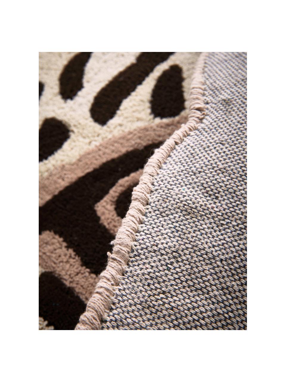 Ręcznie tuftowany dywan Tito, 100% bawełna, 1200 g/m², Brązowy, Ø 120 cm (Rozmiar S)