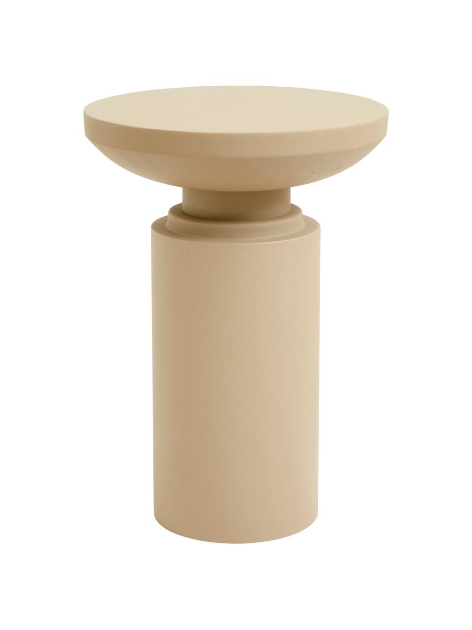 Tavolino in metallo Victoria, Metallo verniciato a polvere, Beige, Ø 35 x Alt. 50 cm