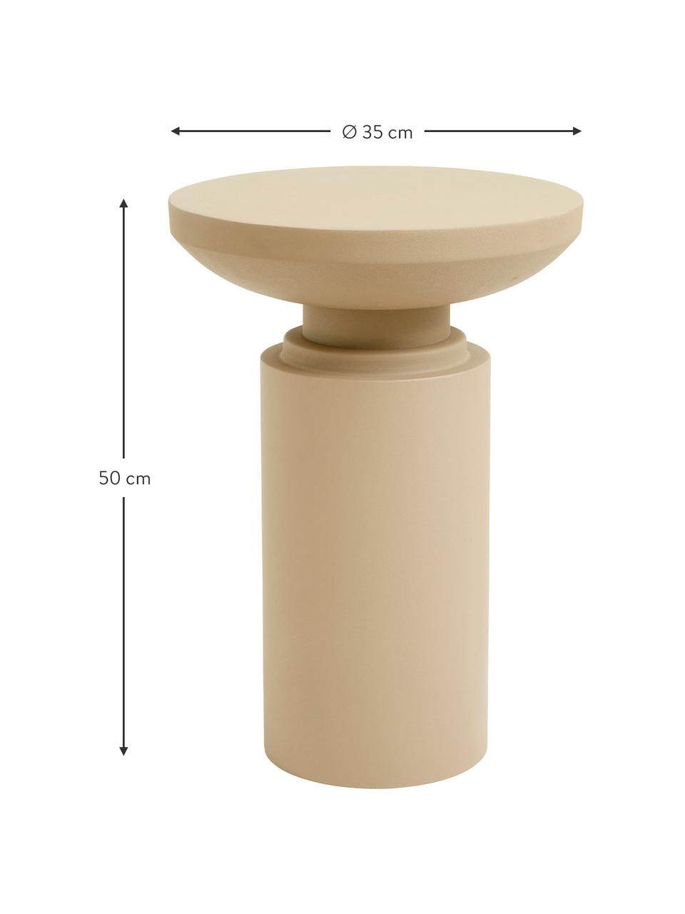 Odkládací stolek Victoria, Kov s práškovým nástřikem, Béžová, Ø 35 cm, V 50 cm