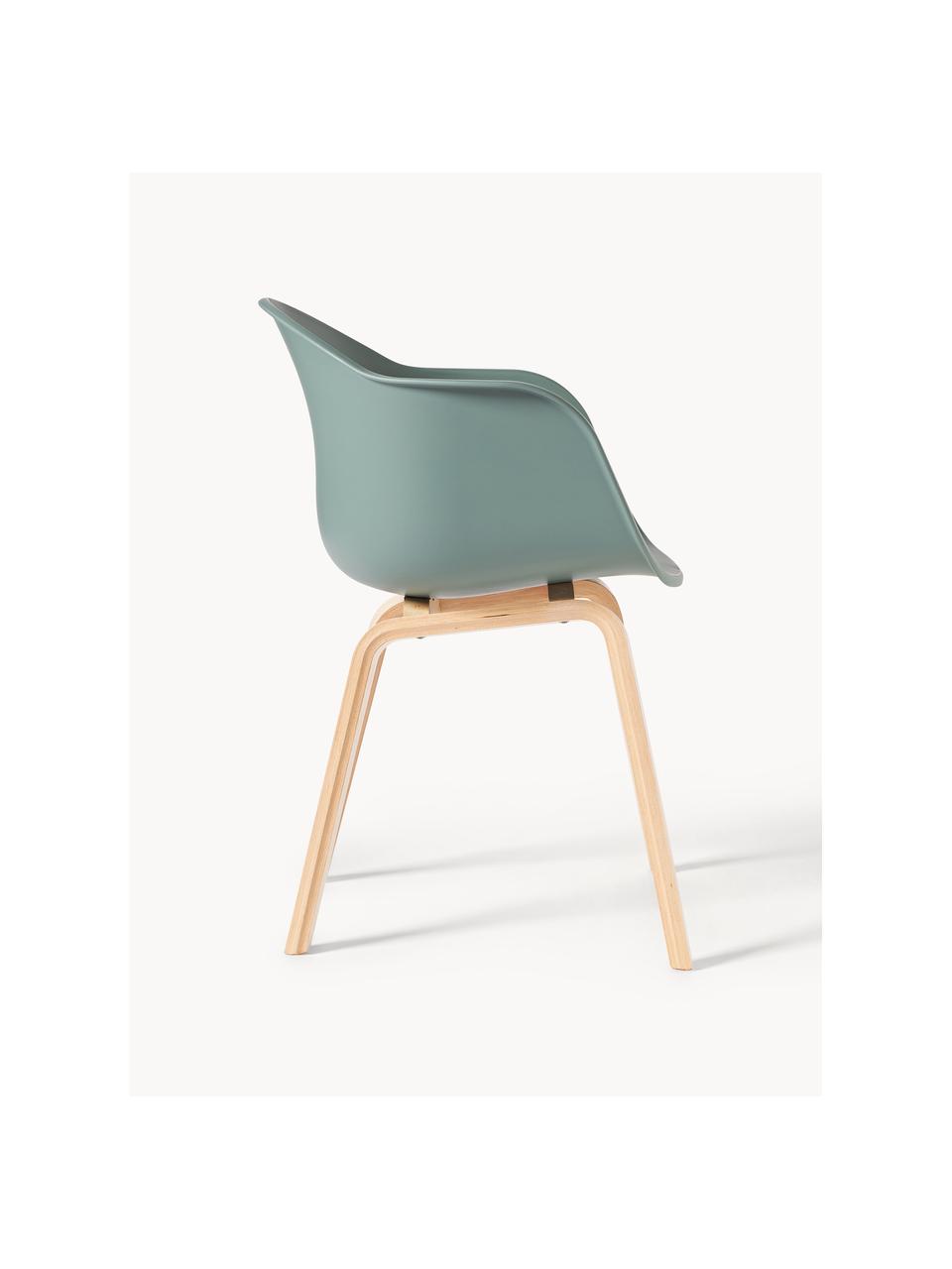 Chaise coque scandinave Claire, Vert sauge, bois de hêtre, larg. 60 x prof. 54 cm