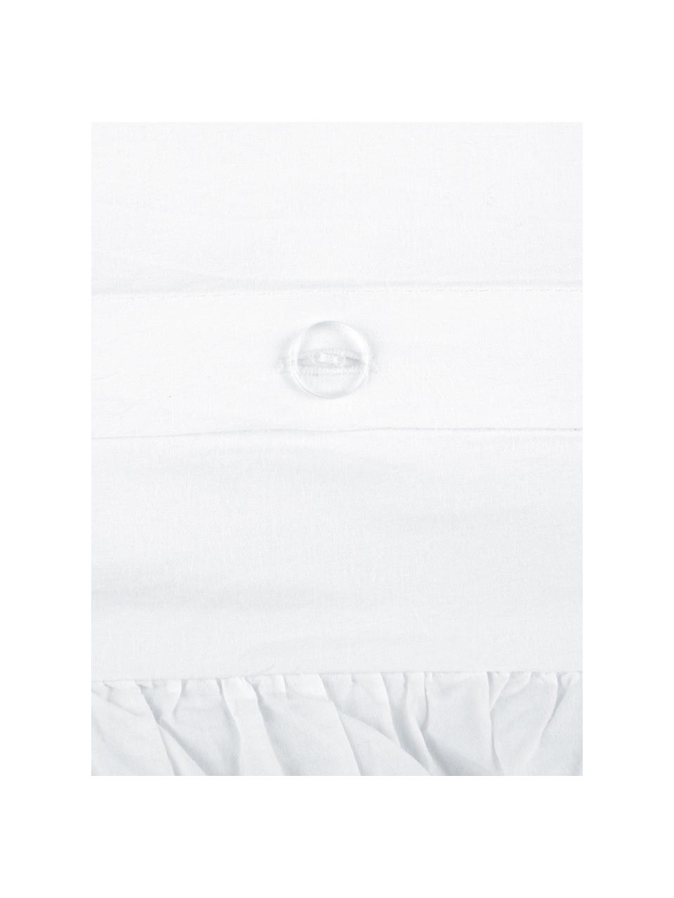 Parure copripiumino in cotone lavato Florence, Tessuto: percalle Densità del filo, Bianco, 255 x 200 cm + 2 federe 50 x 80 cm