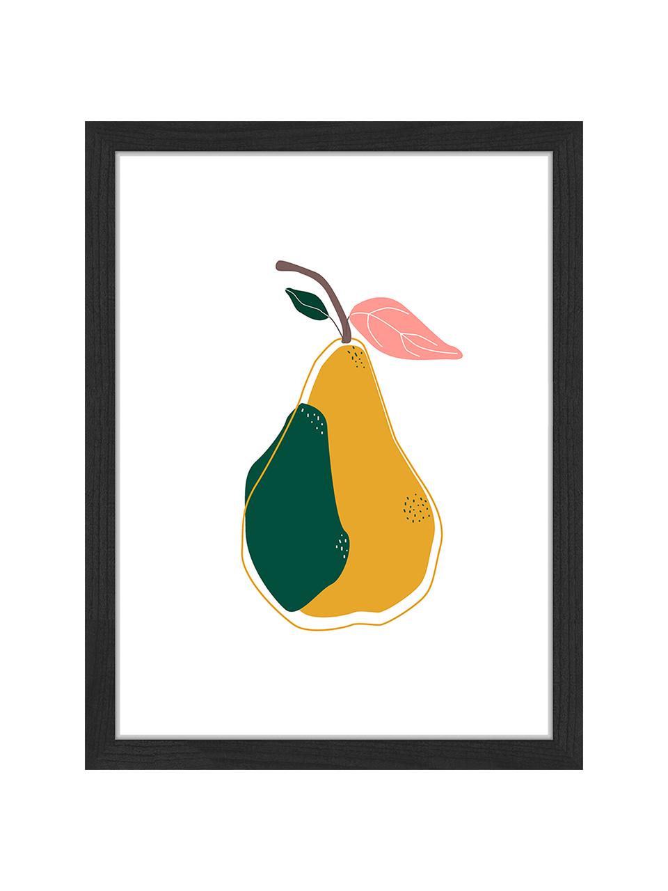 Gerahmter Digitaldruck A Pear, Bild: Digitaldruck auf Papier, , Rahmen: Holz, lackiert, Front: Plexiglas, Mehrfarbig, B 33 x H 43 cm