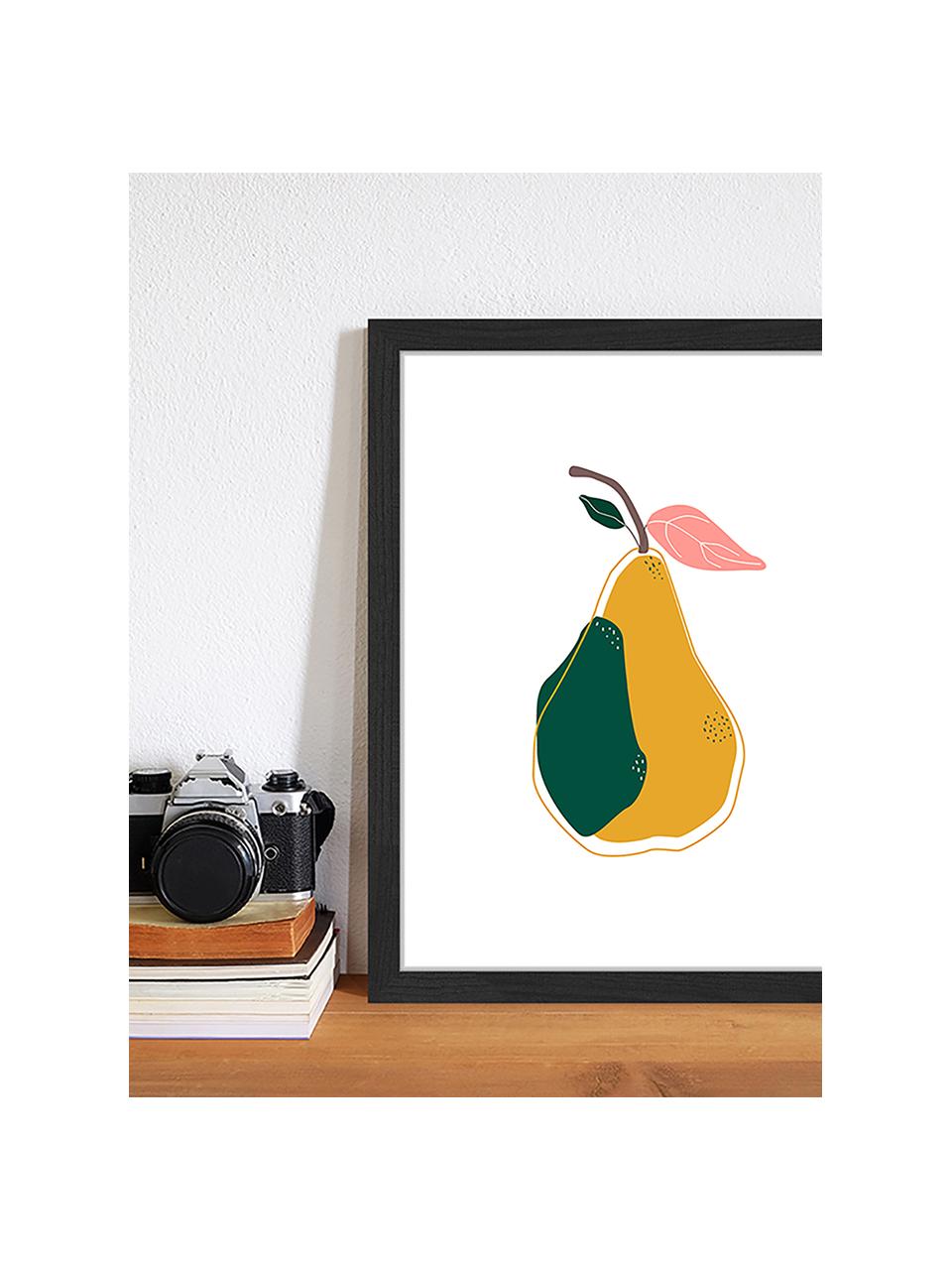 Gerahmter Digitaldruck A Pear, Bild: Digitaldruck auf Papier, , Rahmen: Holz, lackiert, Front: Plexiglas, Mehrfarbig, B 33 x H 43 cm