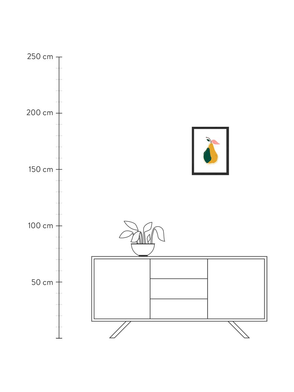 Gerahmter Digitaldruck A Pear, Bild: Digitaldruck auf Papier, , Rahmen: Holz, lackiert, Front: Plexiglas, Mehrfarbig, B 33 x H 43 cm