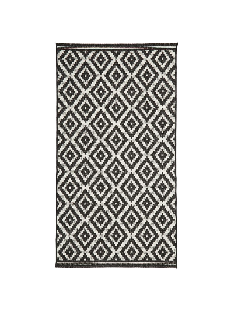 Interiérový/exteriérový koberec Miami, 70 % polypropylen, 30 % polyester, Černá, bílá, Š 200 cm, D 290 cm (velikost L)