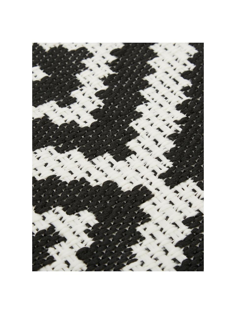 Tapis d'extérieur Miami, 86 % polypropylène, 14 % polyester, Noir, blanc, larg. 80 x long. 150 cm (taille XS)