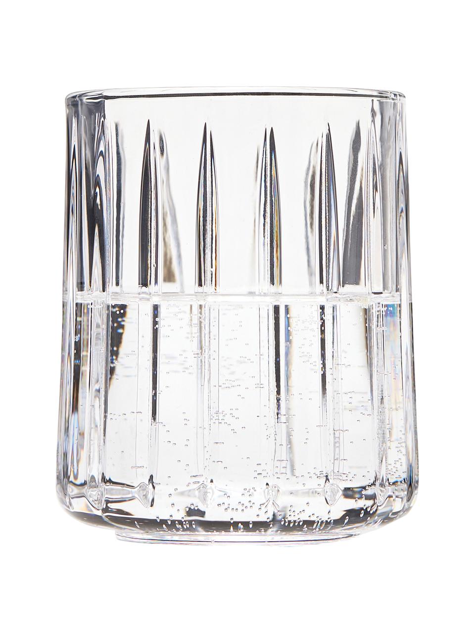 Verre à eau avec structure rainurée Hudson, 6 pièces, Verre, Transparent, Ø 8 x haut. 10 cm, 300 ml