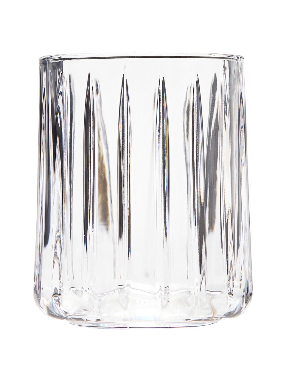 Szklanka z ryflowaną powierzchnią Hudson, 6 szt., Szkło, Transparentny, Ø 8 x W 10 cm, 300 ml
