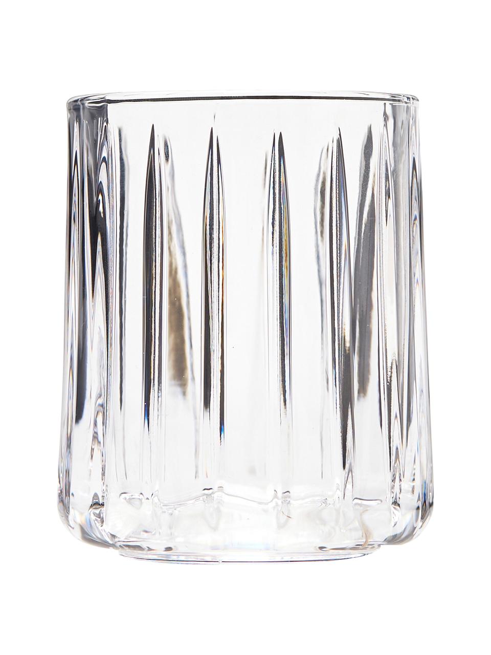 Verre à eau avec structure rainurée Hudson, 6 pièces, Verre, Transparent, Ø 8 x haut. 10 cm, 300 ml