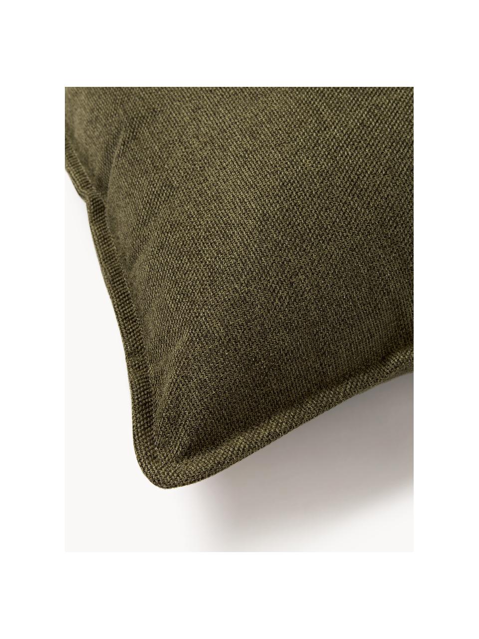 Coussin canapé Lennon, Tissu vert olive, larg. 70 x long. 70 cm