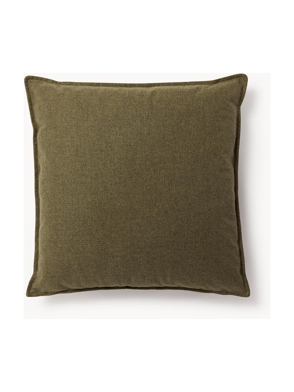 Coussin canapé Lennon, Tissu vert olive, larg. 70 x long. 70 cm