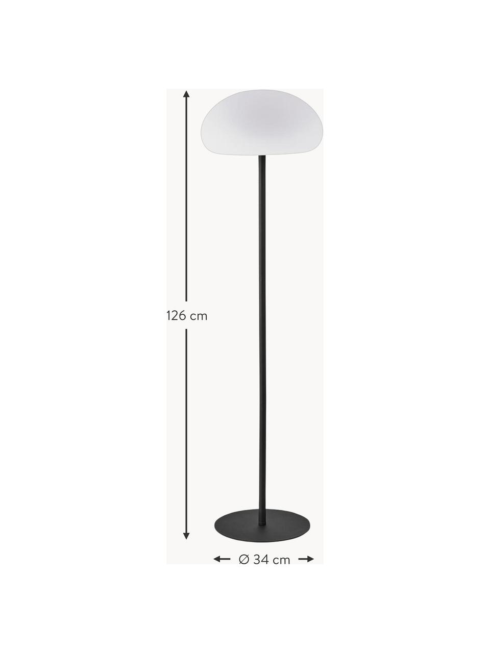 Mobiele dimbare outdoor vloerlamp Sponge, Lampvoet: kunststof, Lampenkap: kunststof, Zwart, wit, Ø 34 x H 126 cm