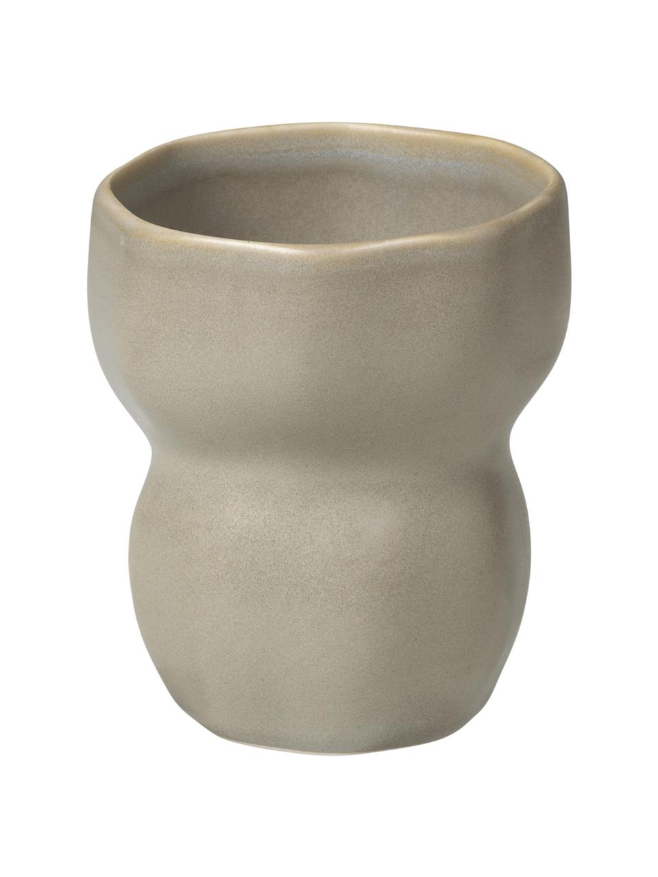 Tazza senza manico in gres a forma orgnaica Limfjord, 300 ml, Gres, Grigio chiaro, Ø 9 x Alt. 11 cm