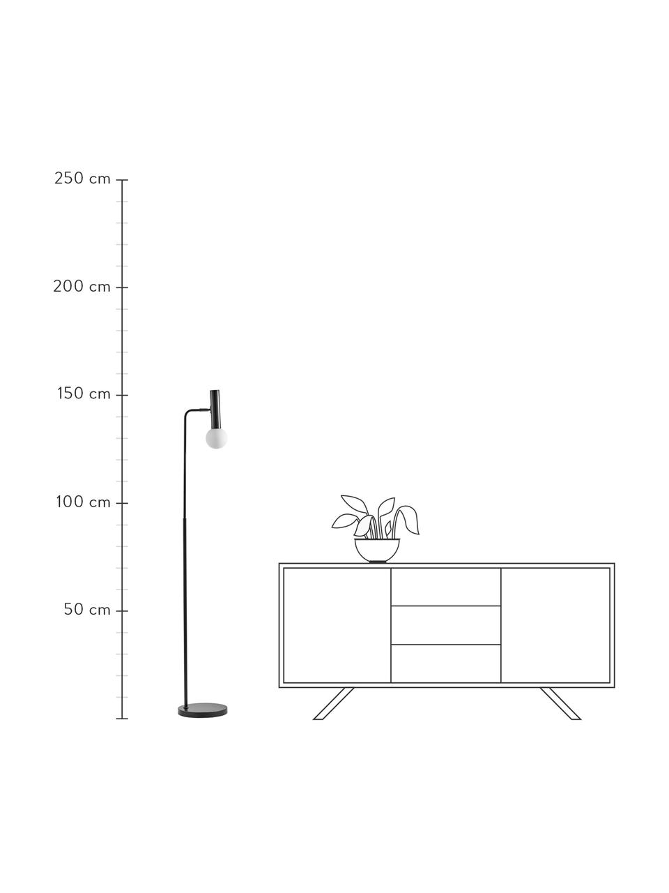 Lampa do czytania ze szklanym kloszem Wilson, Czarny, S 28 x W 151 cm