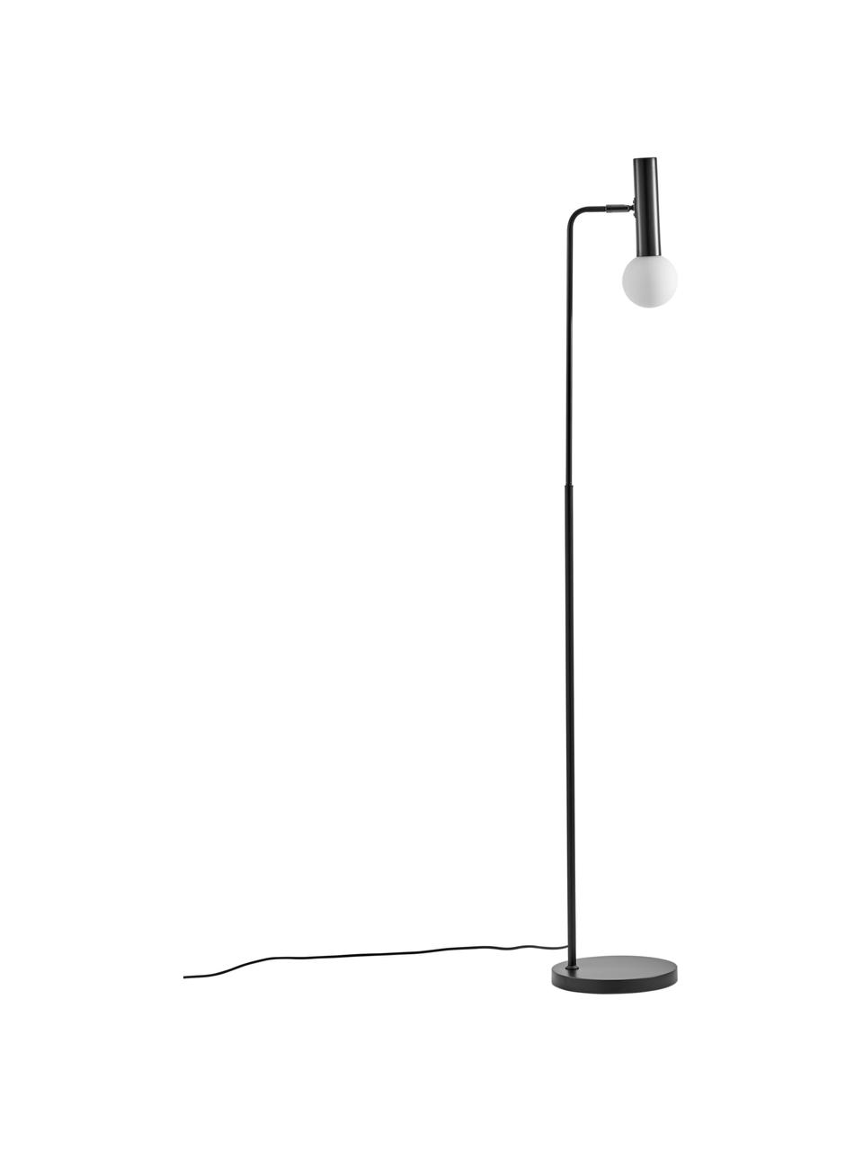 Lampa na čtení se skleněným stínidlem Wilson, Černá, Š 28 cm, V 151 cm