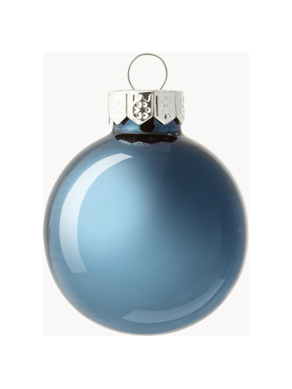 Palline di Natale opache/lucide Evergreen, varie misure, Blu, Ø 10 cm, 4 pz