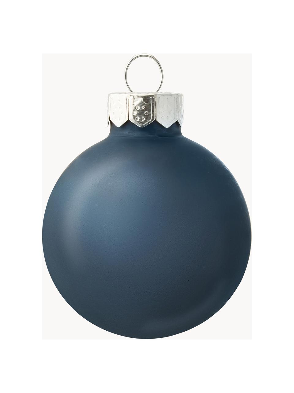 Kerstballen Evergreen mat/glanzend, verschillende formaten, Blauw, Ø 10 cm, 4 stuk