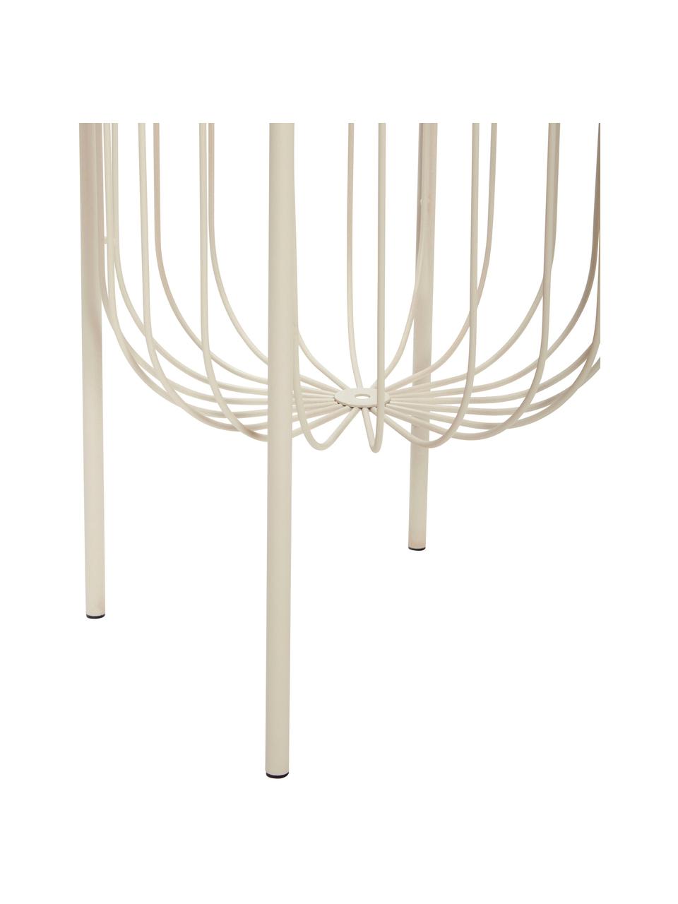 Metalen sidetable Eyrie, Gecoat metaal, Lichtbeige, Ø 45 x H 90 cm