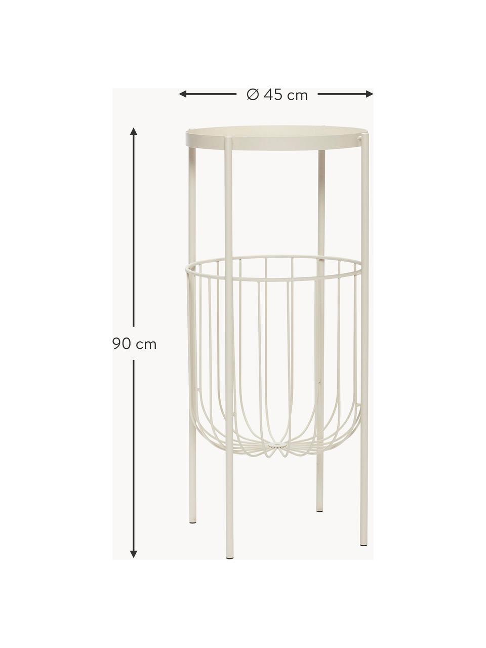 Consolle in metallo Eyrie, Metallo rivestito, Beige chiaro, Ø 45 x Alt. 90 cm