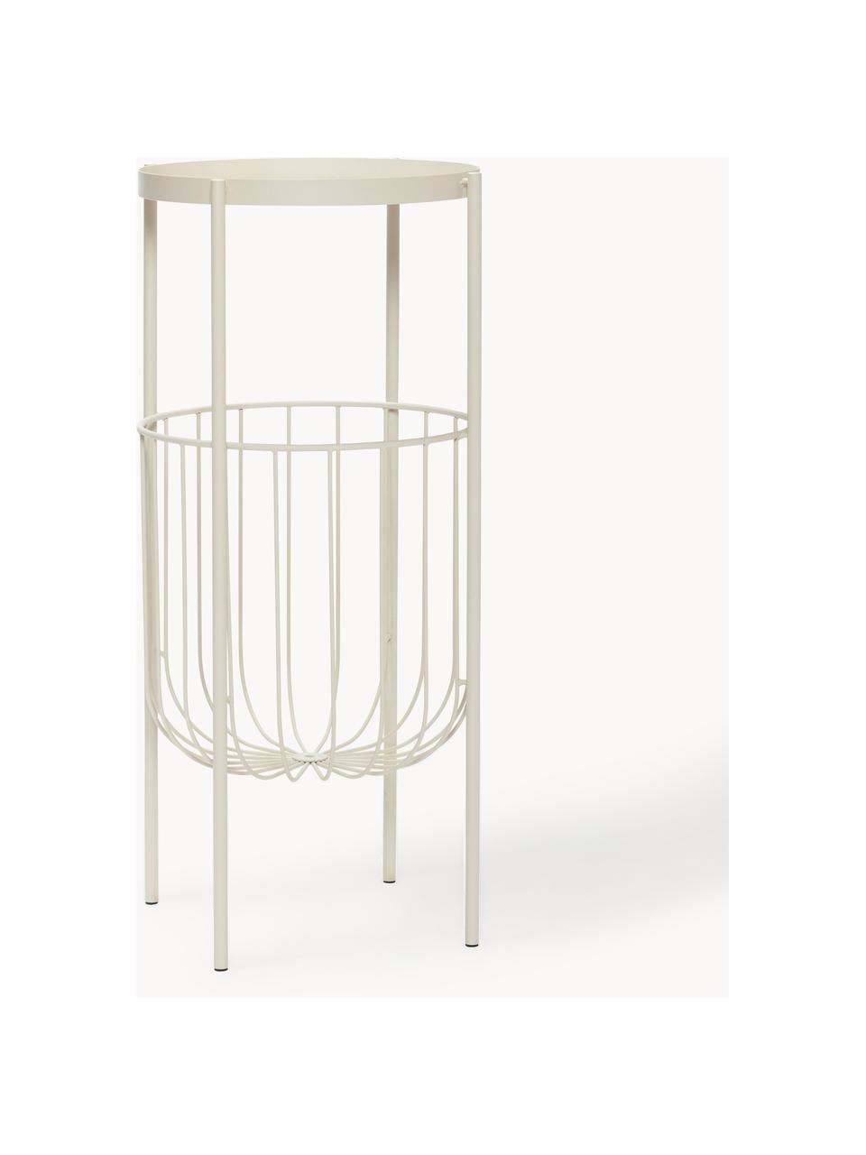 Colonne décorative Eyrie, Métal, enduit, Beige clair, Ø 45 x haut. 90 cm