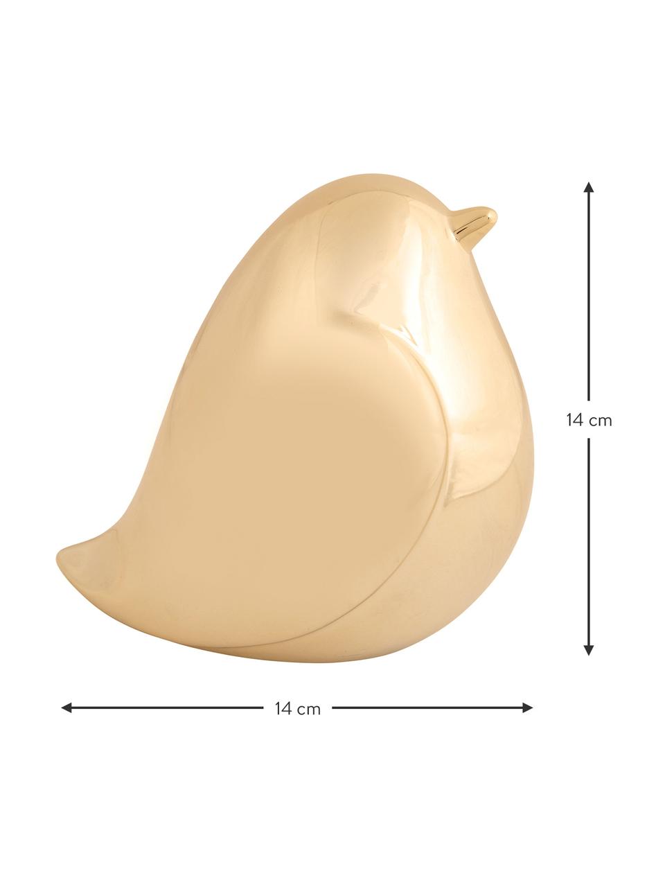 Dekorace Fat Bird, Keramika, Zlatá, Š 14 cm, V 14 cm