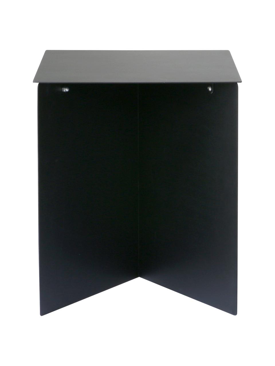 Tavolino da salotto in metallo nero Dinga, Metallo verniciato a polvere, Nero, Larg. 55 x Alt. 40 cm