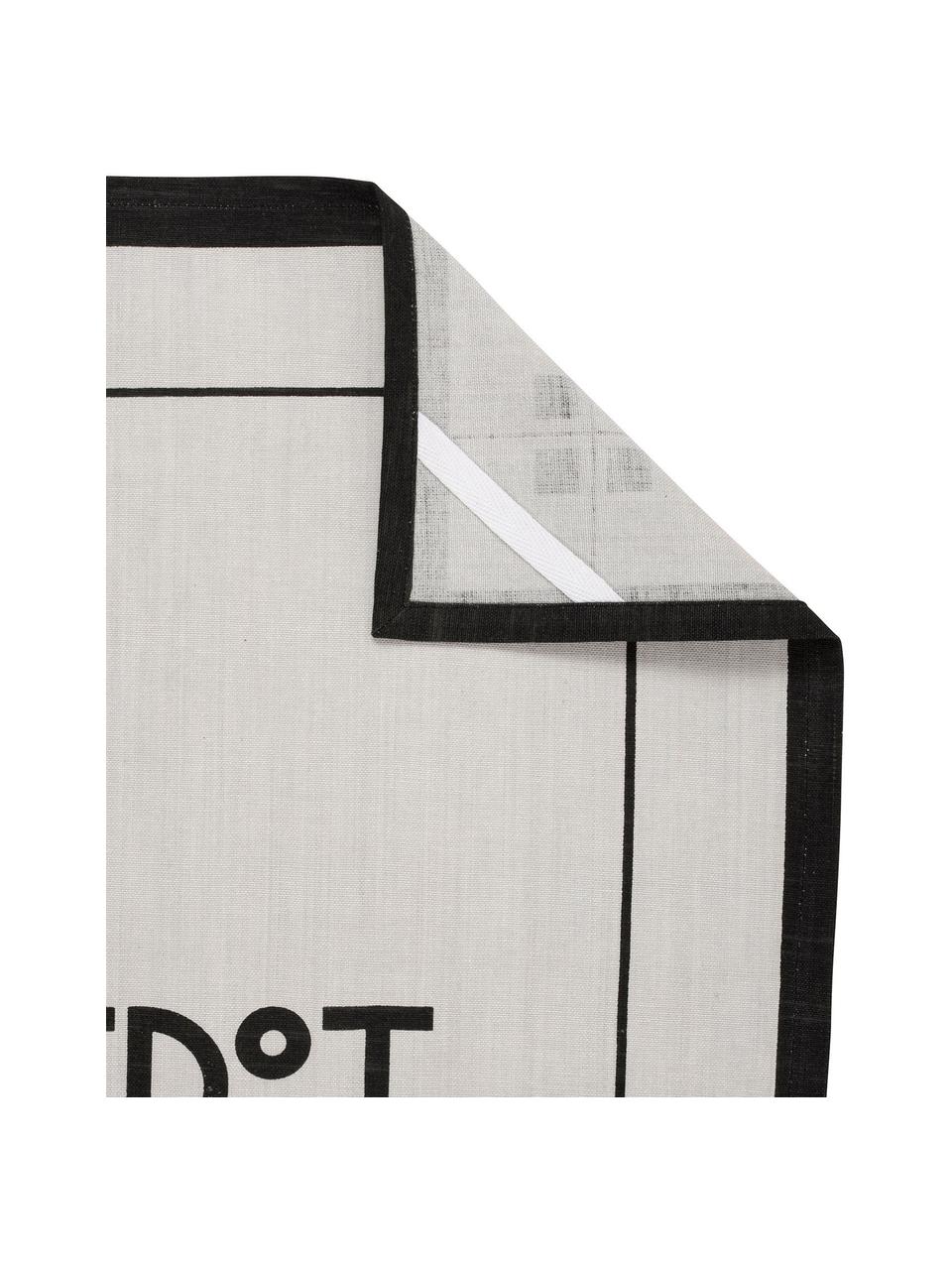 Torchon dans une boîte de rangement Square, Coton, Noir, blanc, larg. 50 x long. 70 cm