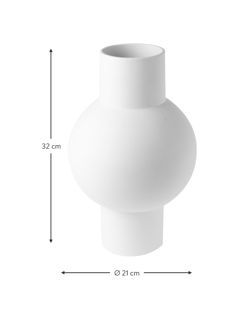 Design-Vase Matt, Steingut, Weiß, Ø 21 x H 32 cm