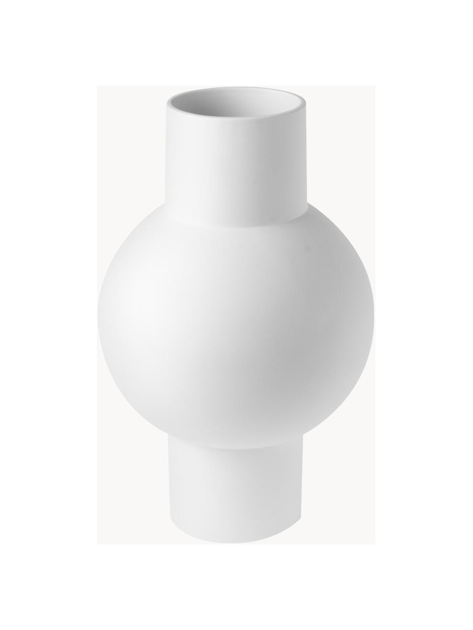 Design-Vase Matt, H 32 cm, Steingut, Weiß, Ø 21 x H 32 cm