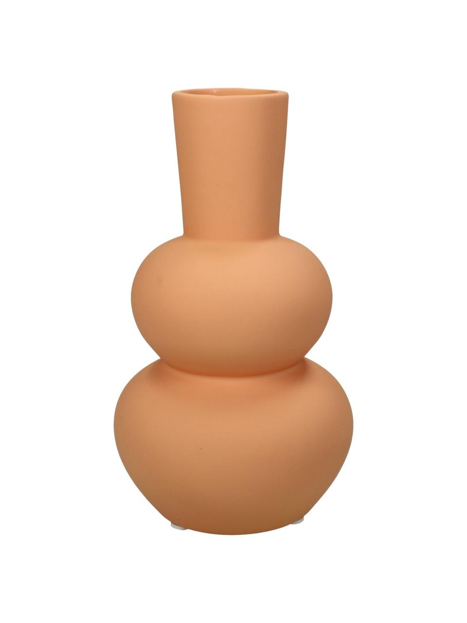 Vase Eathan aus Steingut, Steingut, Orange, Ø 11 x H 20 cm