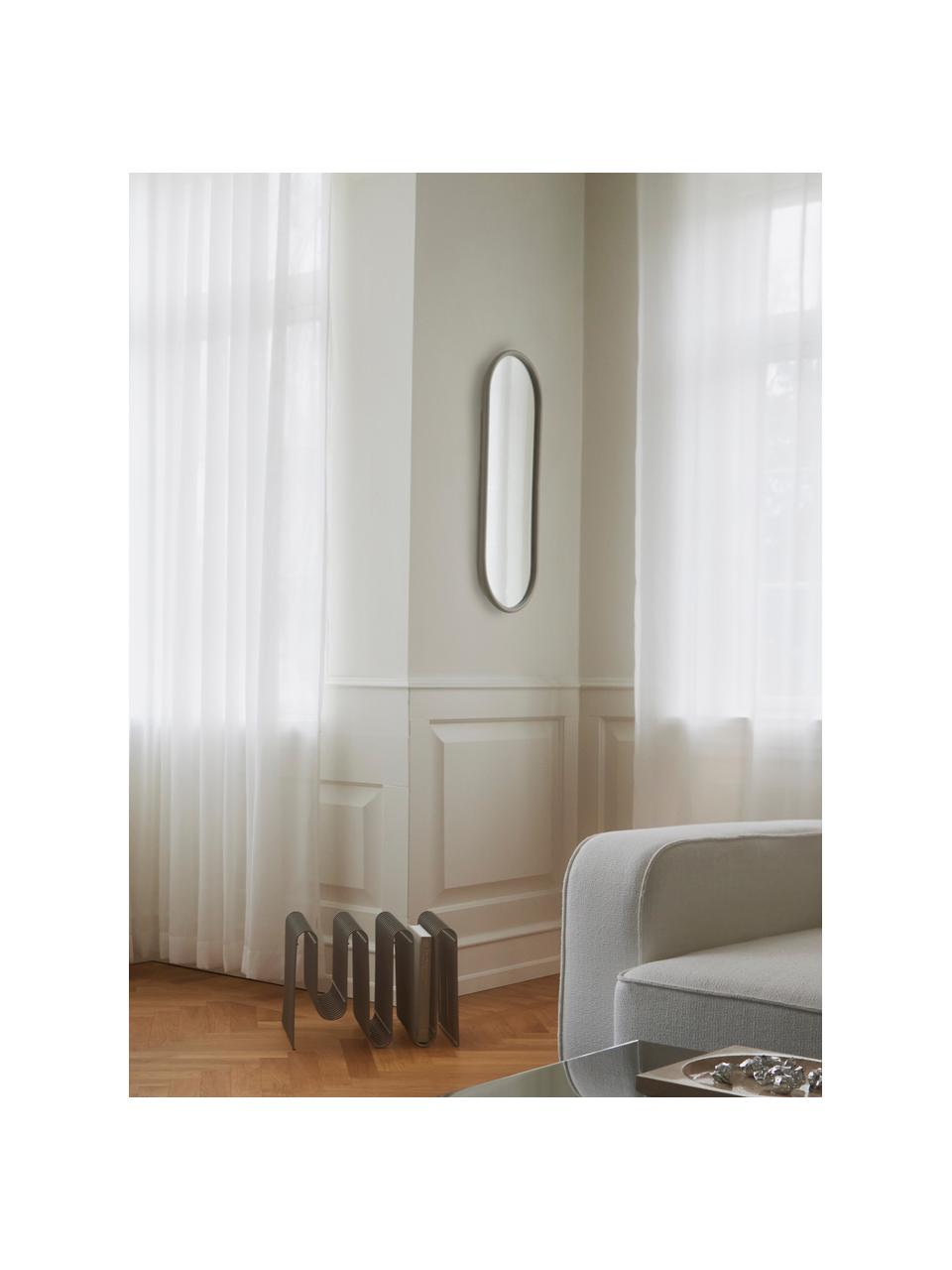 Specchio ovale da parete Angui, Superficie dello specchio: vetro a specchio, Cornice: acciaio rivestito, Argentato, Larg. 29 x Alt. 78 cm