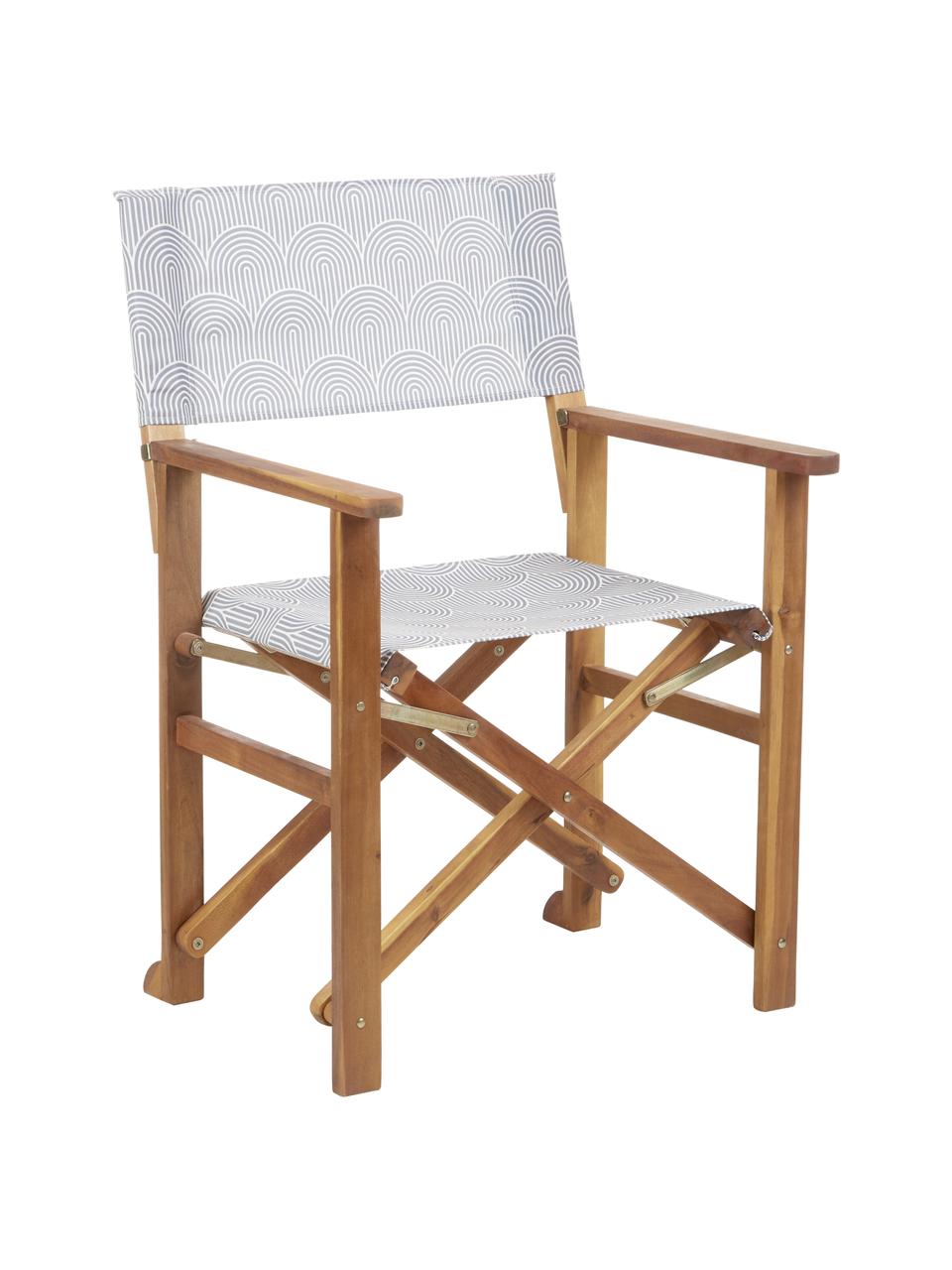 Skládací režisérská židle s dřevěným rámem Zoe, Šedá