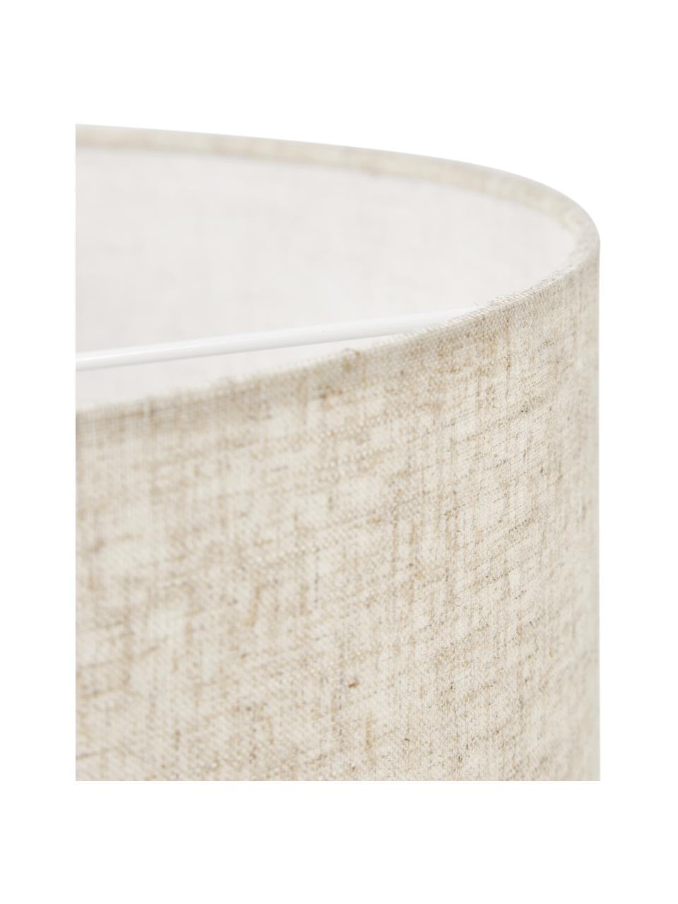 Grote booglamp Niels, Lampvoet: geborsteld metaal, Lampenkap: linnen, Lichtbeige, zwart, H 218 cm