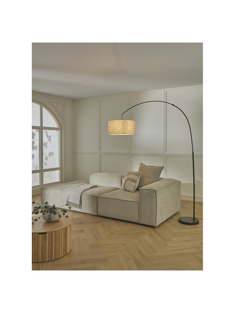 Veľká oblúková lampa Niels, Béžová, čierna, Š 157 x V 218 cm