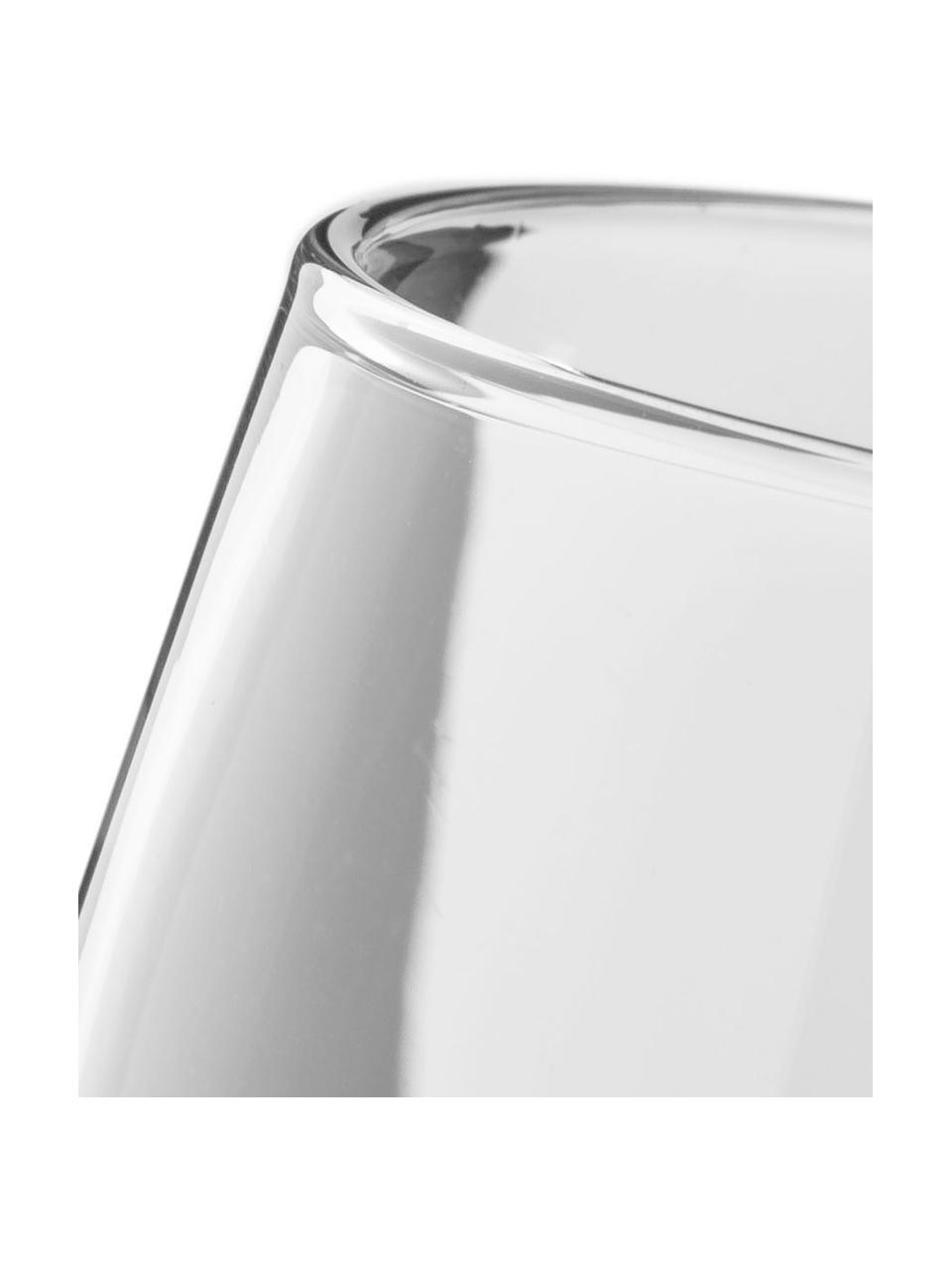 Ručne fúkané poháre na vodu Smoke, 4 ks, Ručne fúkané sklo (sodnovápenaté), Priehľadná, tmavosivá, Ø 9 x V 10 cm