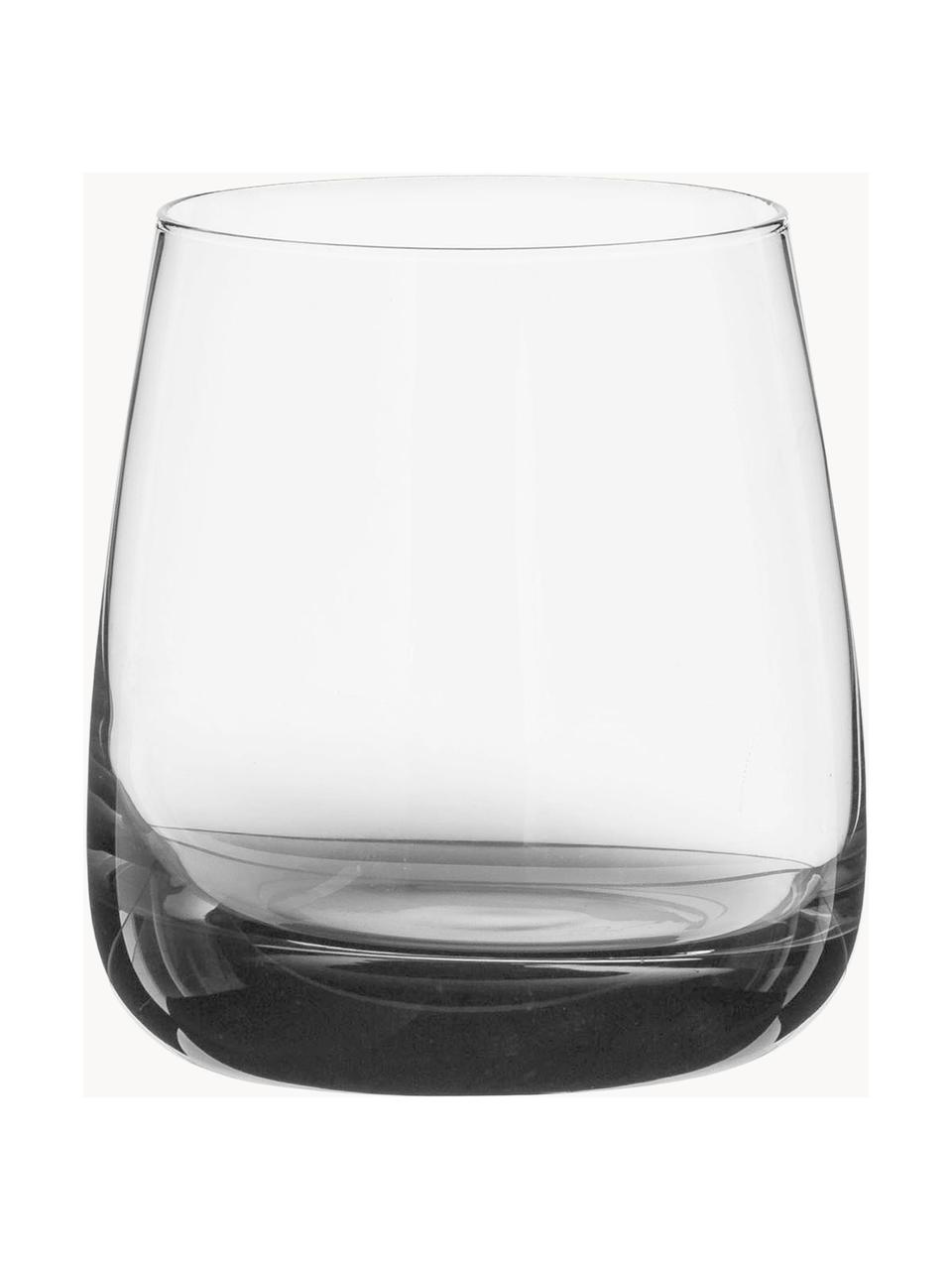 Ručne fúkané poháre na vodu Smoke, 4 ks, Ručne fúkané sklo (sodnovápenaté), Priehľadná, sivá, Ø 9 x V 10 cm